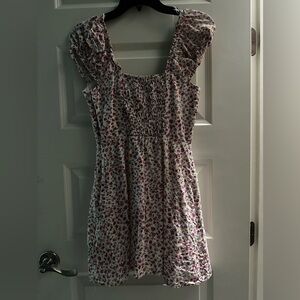 White dress with pink flowers from Zara